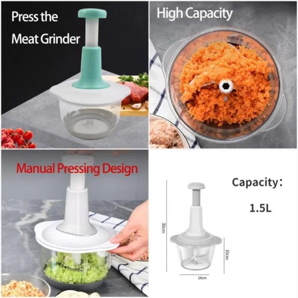 Manual Hand Push Chopper| Vegetable and Meat Grinder